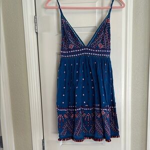 Karina Grimaldi Blue and Pink Mini Dress